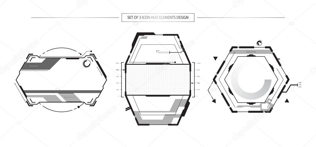 HUD tech icons elements 