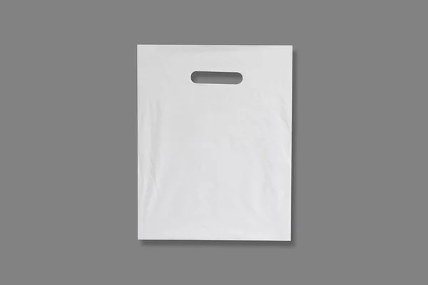 Pustą plastikową torbę mock nawet na białym. Pusty biały Polietylen pac — Zdjęcie stockowe