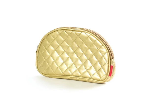Eine Kleine Damenhandtasche Von Goldener Farbe Aus Nächster Nähe Isoliert — Stockfoto