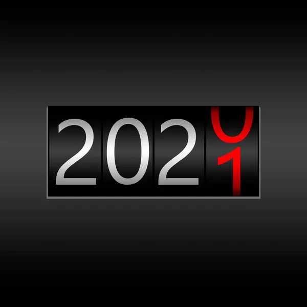 2021 Nouvel Compteur Kilométrique Noir Sur Fond Noir Design Nouvel — Photo