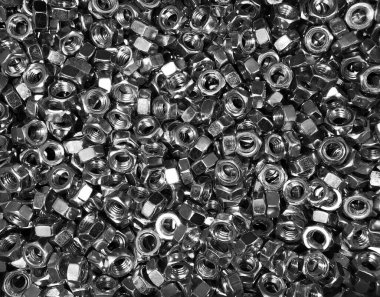 Bir sürü büyük metal fındık. Kapat..