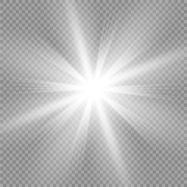 Şeffaf güneş ışığı vektörü. Özel lens ışık efekti..