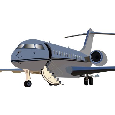  Modern uçak beyaz arka planda izole edildi