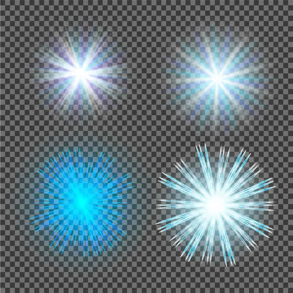 Vektor transparent solljus speciell lins bländning ljuseffekt — Stock vektor