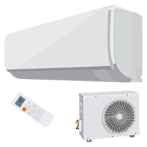 Sistema di climatizzazione su sfondo bianco. Illustrazione vettoriale — Vettoriale Stock