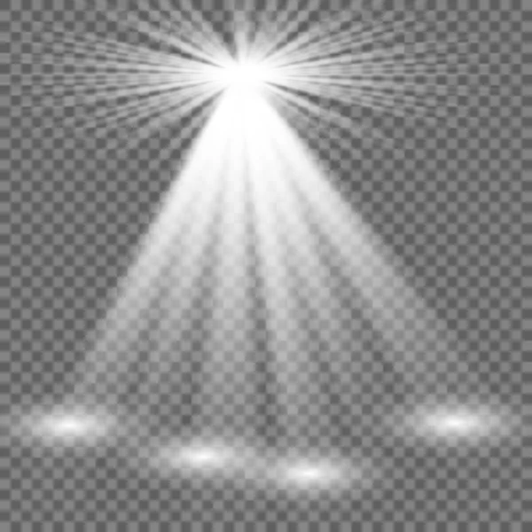 Holofotes vetoriais. Efeito de luz — Vetor de Stock