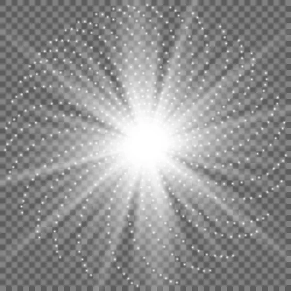 Parlak ışık efekti. Parıltılı yıldız patlaması — Stok Vektör