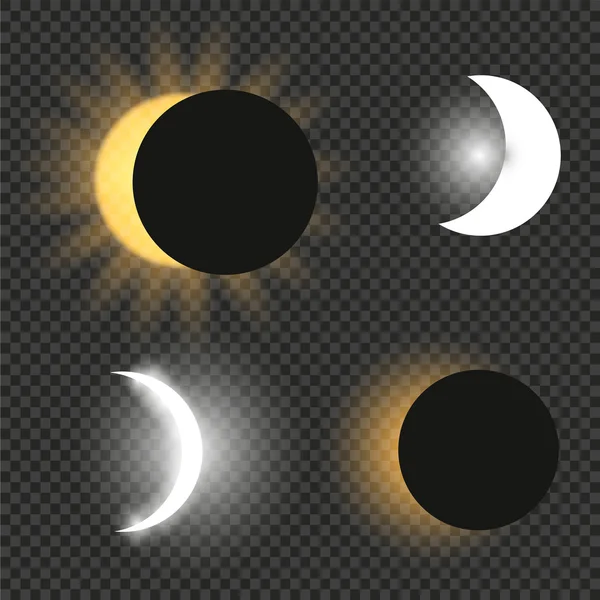 Eclipse vector illustration. Set