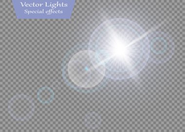 Parlak ışık efekti. Parıltılı yıldız patlaması
