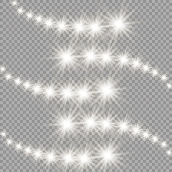Vektor glühende Sterne, Lichter und Funkeln. Transparente Effekte — Stockvektor