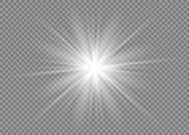 Parlak ışık efekti. Parıltılı yıldız patlaması. Vektör illüstrasyonu