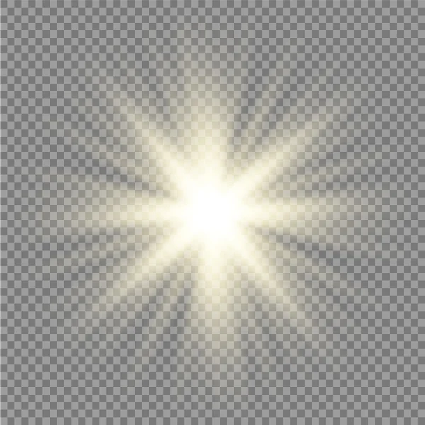 Parlak ışık efekti. Parıltılı yıldız patlaması. Vektör illüstrasyonu — Stok Vektör
