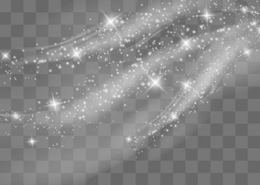 Şeffaf bir arkaplanda kar ve rüzgar.