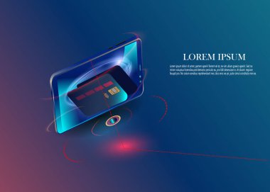 parmak izi wi-fi akıllı telefonlar, güvenlik kontrolleri vektör gelecekçi akıllı ev teknolojisi koruma sistemini kontrol ediyor