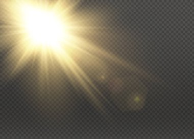 Beyaz parlayan ışık şeffaf bir arkaplanda patlar. Parlak sihirli toz parçacıkları. Parlak Yıldız.