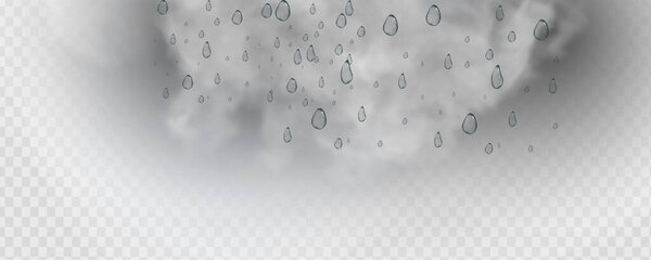 Rain and wind on a transparent background. White gradient decorative element.vector illustration