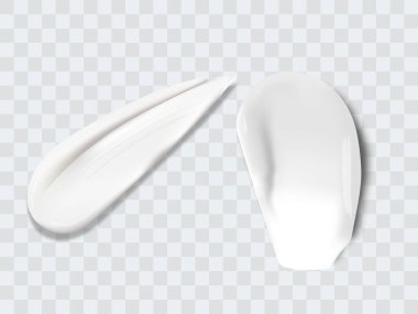 Şeffaf arka planda krem dokusu felci izole edilmiş. Yüz kremi, köpük, jöle ya da vücut losyonu ikonu. Vektör yüz kremi kozmetik ürün lekesi.