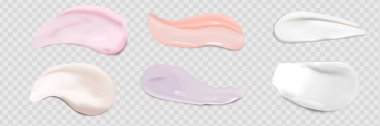 Şeffaf arka planda krem dokusu felci izole edilmiş. Yüz kremi, köpük, jöle ya da vücut losyonu ikonu. Vektör yüz kremi kozmetik ürün lekesi.