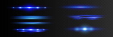 Kırmızı yatay mercek fişekleri paketi. Lazer ışınları, yatay ışık ışınları. Çok güzel ışık parlamaları. Karanlık arka planda parlak çizgiler. Parlak, soyut, ışıl ışıl bir arka plan