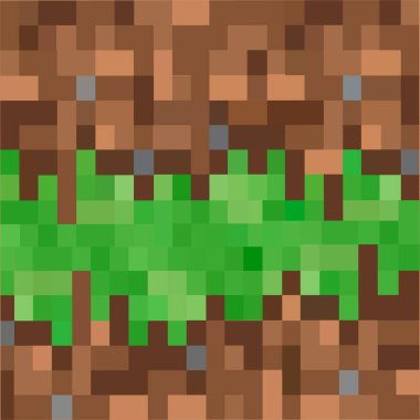 Piksel arkaplan. Oyun geçmişi konsepti. Minecraft konsepti. Vektör illüstrasyonu