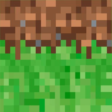 Piksel arkaplan. Oyun geçmişi konsepti. Minecraft konsepti. Vektör illüstrasyonu