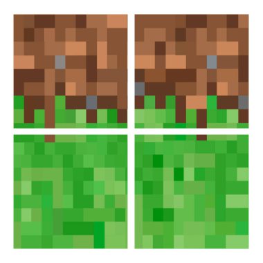 Piksel arkaplan. Oyun geçmişi konsepti. Minecraft konsepti. Vektör illüstrasyonu