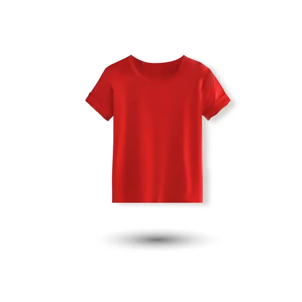 Zestaw Szycia Koszuli Szablon Koszulki Wersja Czerwona Front Design — Wektor stockowy