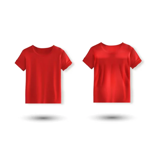 Shirt Mockup Set Shirt Template Red Version Front Design — Stock Vector