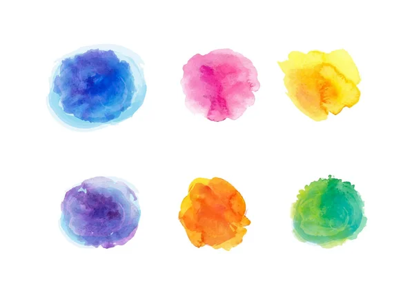 Regenbogenfarben Aquarell Farbe Flecken Vektor Hintergründe Set — Stockvektor