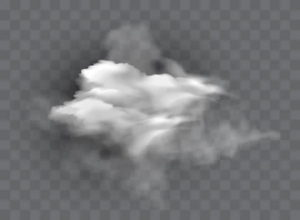 Conjunto Vectorial Nubes Aisladas Realistas Fondo Transparente — Archivo Imágenes Vectoriales