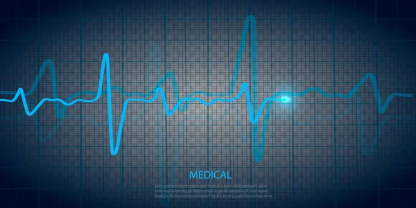 Концепція Кардіології Діаграмою Пульсу Медичний Фон Серцевою Кардіограмою — стоковий вектор