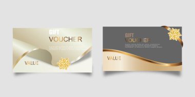 Kurdeleli ve hediye kutulu lüks hediye çeki. Şenlikli bir hediye çeki, kupon ve sertifika için zarif bir şablon. İndirim Kupon Şablonu