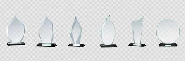 Vorlage Glass Trophy Awards Vektorpreis Isoliert Auf Transparent — Stockvektor
