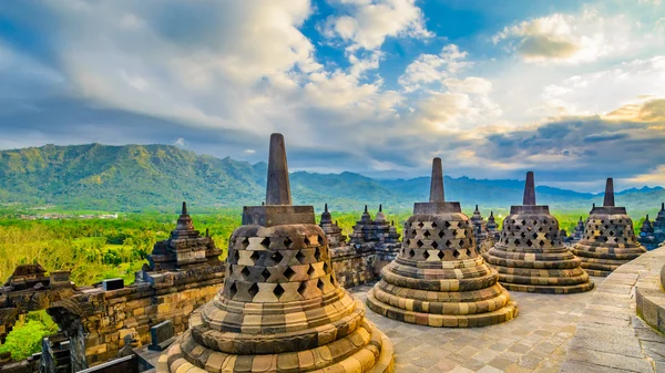 Borobudor buddhistický chrám. — Stock fotografie