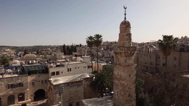 Utsikt Över Det Gamla Jerusalem Ovanifrån Israel — Stockvideo