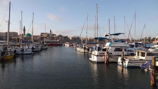 Gli Yacht Sono Ormeggiati Acri Ancoraggio Yacht Gli Yacht Ondeggiano — Video Stock