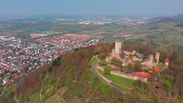 Bella Vista Dall Alto Del Castello Starkenburg Nella Città Tedesca — Video Stock