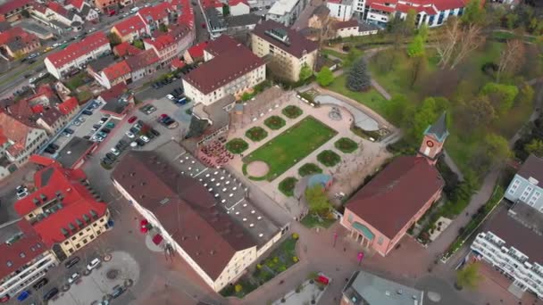 Piękny Widok Góry Parku Centralnej Historycznej Części Bad Durkheim — Wideo stockowe