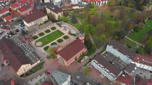 Parkın Güzel Üst Manzarası Bad Durkheim Merkezi Tarihi Bölümü — Stok video