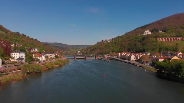 Vacker Utsikt Över Slottet Heidelberg Och Den Gamla Delen Staden — Stockvideo