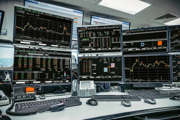 Group Stock Data Monitor Analyzing Data Stock Market Monitoring Room Stock Picture