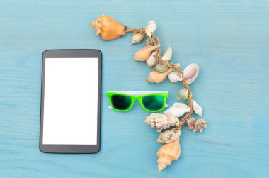 Yaz Aksesuar kopya alanı ile Üstten Görünüm