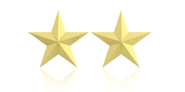 3d rendering two golden stars — Stock Photo, Image