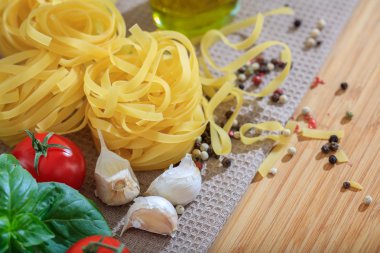 Ham tagliatelle makarna makarna