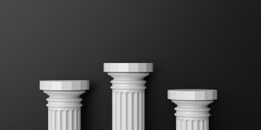3D render Mermer sütunlar podyum