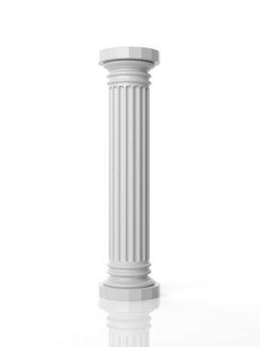 3D render beyaz mermer sütun