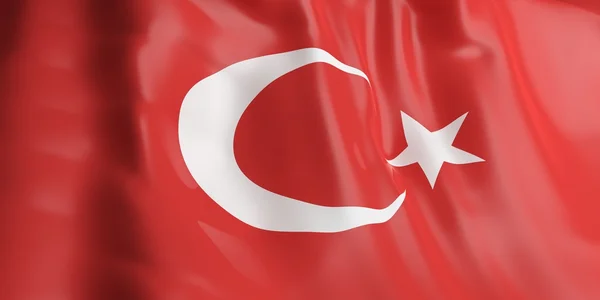 3d renderização bandeira da Turquia — Fotografia de Stock