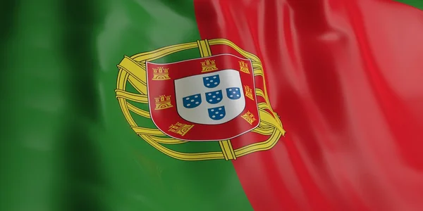 3d renderização bandeira de Portugal — Fotografia de Stock