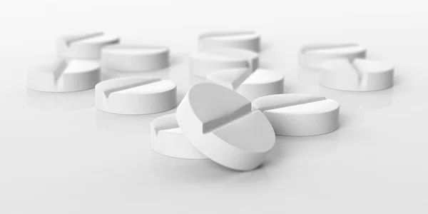 3D таблетки для візуалізації на білому тлі — стокове фото