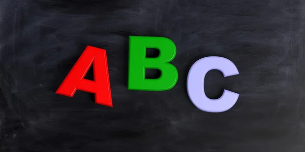 3D-rendering abc letters op zwarte achtergrond — Stockfoto